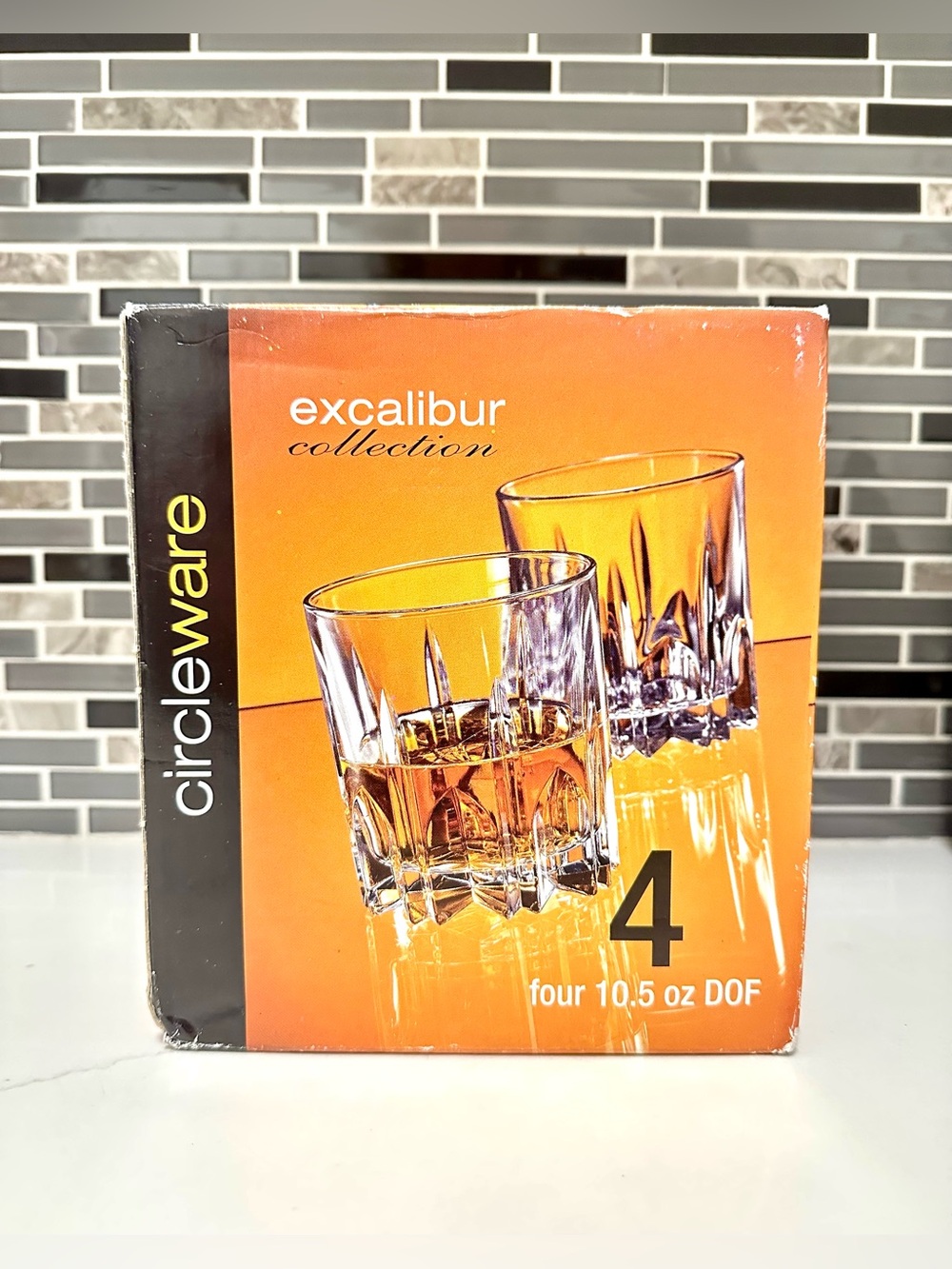 Vintage Circleware Excalibur Collection DOF Whiskey Glasses - Set of 4